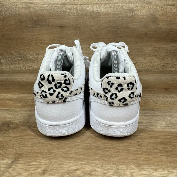 Nike Women's Court Vision Low Leopard Swoosh White DD9665-100 Size 8.5 - Picture 4 of 8